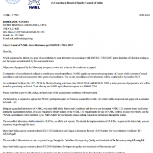 Grant of NABL Accrediation