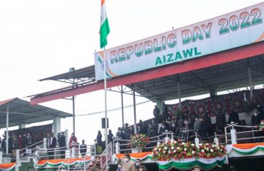 Governor saluting the national flag