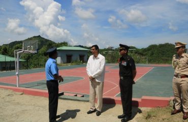 Inspecting the campus of Sainik School Chhingchhip