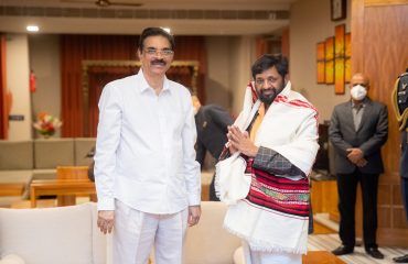 Union Minister of State for Housing and Urban Affairs Shri Kaushal Kishore called on Governor Dr. Hari Babu Kambhampati at the Raj Bhavan.