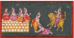 Meeting of Changdev, Nivrittnath, Dnyaneshwar, Muktabai, and Sopan