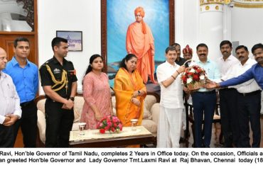 Thiru.R.N.Ravi, Hon'ble Governor of Tamil Nadu, completes 2 Years in Office today. On the occasion, Officials and staff of Raj Bhavan greeted Hon'ble Governor -18.09.2023