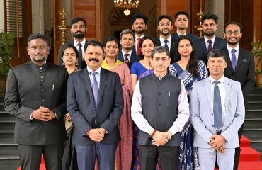 Indian Defence Accounts Service Officer Trainees of 2021 & 2022 batch called on Thiru. R.N.Ravi, Hon’ble Governor of Tamil Nadu, at Raj Bhavan, Chennai (19.09.2023).