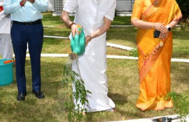 Thiru.R.N.Ravi, Hon'ble Governor of Tamil Nadu, marking the completion of two Years as Governor of Tamil Nadu, planted herbal saplings at the ear marked herbal garden at Raj Bhavan