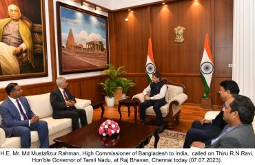 Addressing H.E. Mr. Md Mustafizur Rahman, High Commissioner of Bangladesh to India
