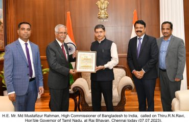 Greeting H.E. Mr. Md Mustafizur Rahman, High Commissioner of Bangladesh to India