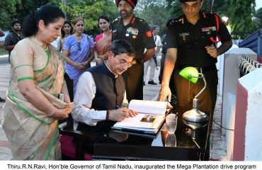 inaugurated the Mega Plantation drive program to celebrate World environment day and registered his comments on the visitors book