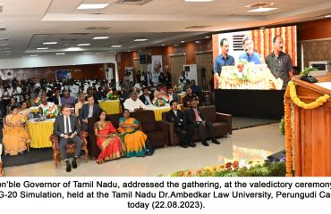 Addressing at the valedictory ceremony of National Level Inter-University G-20 Simulation 1