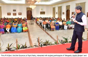 Thiru.R.N.Ravi, Hon'ble Governor of Tamil Nadu, interacted with student participants of 