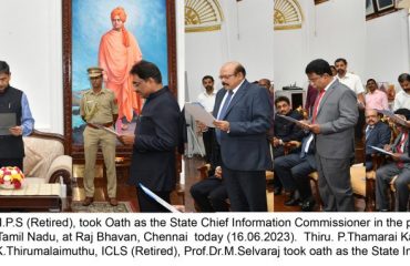Oath taking in the presence of Thiru R.N. Ravi, Hon'ble Governor of Tamil Nadu