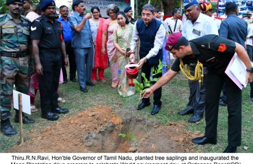 planted tree saplings and inaugurated the Mega Plantation drive program to celebrate World environment day, at Ordnance Depot(OD)