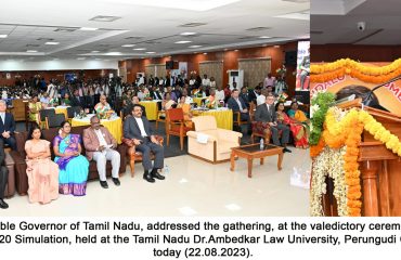 Addressing at the valedictory ceremony of National Level Inter-University G-20 Simulation 2