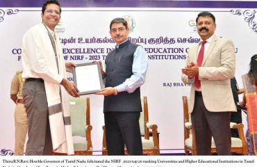 felicitated the NIRF - 2023 top 20 ranking Universities and Higher Educational Institutions 3