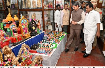 Thiru. R.N.Ravi, Hon'ble Governor of Tamil Nadu, inaugurated the Gandhi Jayanthi - Deepavali Rebate Sales and visited the Khadi products at Khadi Gramodyog Bhavan at Anna salai, Chennai -02.10.2023.