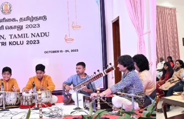 Thiru.R.N.Ravi, Hon’ble Governor of Tamil Nadu and First Lady of Tamil Nadu, Tmt.Laxmi Ravi, inaugurated Navaratri Golu exhibition and witnessed the cultural performances at Raj Bhavan, Chennai - 15.10.2023