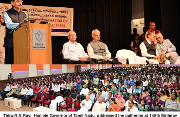 Thiru.R.N.Ravi, Hon’ble Governor of Tamil Nadu, addressed the gathering at 148th Birthday Celebration of Sardar Vallabhbhai Patel, at Bhavan’s Rajaji Vidyashram (TAG Auditorium), Kilpauk Garden Road, Chennai - 31.10.2023