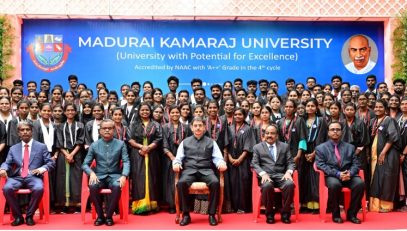 Thiru. R.N.Ravi, Hon’ble Governor of Tamil Nadu and Chancellor of Madurai Kamaraj University presented the degrees and medals to students at the 55th Annual convocation of the Madurai Kamaraj University at Dr.Mu.Varatharasanar Arangu, Madurai Kamaraj University, Madurai - 02.11.2023