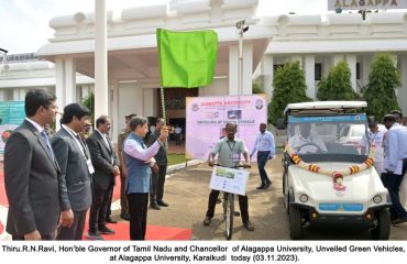Hon’ble Governor of Tamil Nadu and Chancellor of Alagappa University, Unveiled Green Vehicles - 03.11.2023