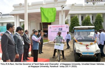 Hon’ble Governor of Tamil Nadu and Chancellor of Alagappa University, Unveiled Green Vehicles - 03.11.2023