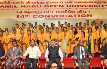 Thiru.R.N.Ravi, Hon’ble Governor of Tamil Nadu and Chancellor of Tamil Nadu Open University, presented the degrees and medals to students at the 14th convocation of the Tamil Nadu Open University, at Convocation Hall, Tamil Nadu Open University, Chennai - 08.11.2023