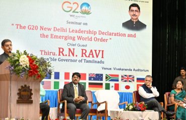 Hon’ble Governor of Tamil Nadu, inaugurated the One Day Seminar on “The G20 New Delhi Leadership Declaration and the Emerging World order” and addressed the gathering at Anna University, Chennai on 15.11.2023.