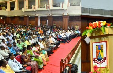 Thiru.R.N.Ravi, Hon'ble Governor of Tamil Nadu and Chancellor, Annamalai University participated as Chief Guest and addressed the gathering at the Inaugural Function of National Seminar on 'G20 New Delhi Leadership Declaration : Role of Indian Academia in Formulating World Order' held at Sastri Hall, Annamalai University, Chidambaram - 13.12.2023
