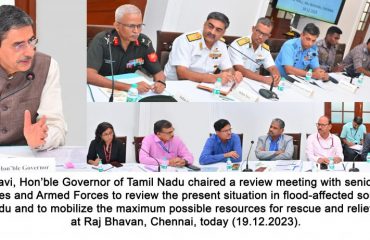 review meeting with senior officials of Central Agencies and Armed Forces to review the present situation in flood-affected southern districts of Tamil Nadu