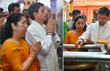 Thiru. R.N.Ravi, Hon’ble Governor of Tamil Nadu, and First Lady of Tamil Nadu Tmt. Laxmi Ravi offered prayers to Lord Anjaneyar at Anjaneyar Temple, Nanganallur and prayed for the good health,  well-being of people and the peace & prosperity of our state and our Nation on the auspicious occasion of Anjaneyar Jayanti at Chennai - 11.01.2024