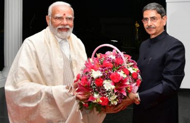 Thiru. Narendra Modi, Hon’ble Prime Minister of India was welcomed by Thiru.R.N.Ravi, Hon’ble Governor of Tamil Nadu, at Raj Bhavan, Chennai on 19.01.2024