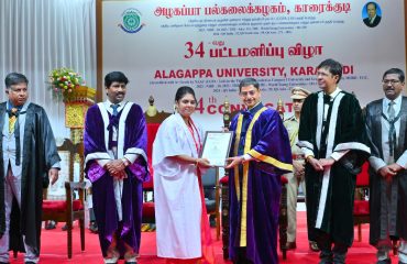 Thiru.R.N. Ravi, Hon'ble Governor of Tamil Nadu and Chancellor of Alagappa University presented degrees and medals to students at the 34th Convocation of Alagappa University, at University Auditorium, Alagappa University, Karaikudi (29.01.2024) other dignitaries were present.