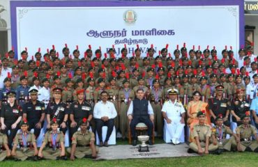 Thiru.R.N.Ravi, Hon’ble Governor of Tamil Nadu,interacted with the NCC Cadets of Republic Day-2024 Contingents from Tamil Nadu and took group Photo at the event hosted by Raj Bhavan, Chennai - 01.02.2024