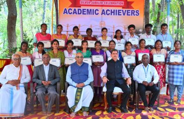 Thiru.R.N.Ravi, Hon’ble Governor of Tamil Nadu, felicitated young students for their outstanding performances in various fields  at the Silver Jubilee Celebration of Srimad Andavan Arts and Science College (Autonomous), Srirangam, Tiruchirappalli District - 10.02.2024.