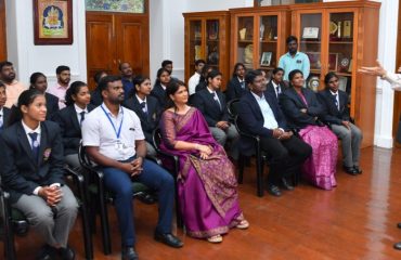 The NSS contingent of Tamil Nadu who participated in Republic Day 2024 enthusiastically shared their camp experiences with Thiru.R.N.Ravi, Hon’ble Governor of Tamil Nadu, during an interactive meet hosted by Raj Bhavan, Chennai (02.02.2024). Hon'ble Governor congratulated them for their outstanding work and urged them to dream big and work hard with confidence and discipline to achieve them