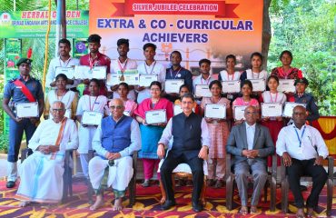 Thiru.R.N.Ravi, Hon’ble Governor of Tamil Nadu, felicitated young students for their outstanding performances in various fields  at the Silver Jubilee Celebration of Srimad Andavan Arts and Science College (Autonomous), Srirangam, Tiruchirappalli District - 10.02.2024.