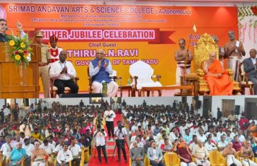 Thiru.R.N.Ravi, Hon’ble Governor of Tamil Nadu, participated as chief guest and addressed the gathering at the Silver Jubilee Celebration of Srimad Andavan Arts and Science College (Autonomous), Srirangam, Tiruchirappalli District - 10.02.2024