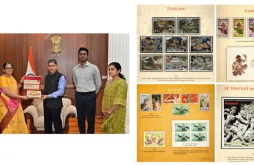 Ms. B.P. Sridevi, Chief Postmaster General of the Tamil Nadu Circle, and her colleagues met with Governor Ravi and presented him with a commemorative postage stamp on Sri Ram Janmabhoomi Temple, and a book titled 'Ramayana: Saga of Shri Ram.' The book contains postage stamps issued by over 15 countries, from time to time, depicting the life, works, and values of Prabhu Shri Ram, celebrate him for shaping their cultural identities and ethos - 01.03.2024.