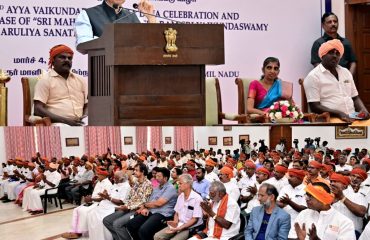 Thiru. R.N. Ravi, Hon’ble Governor of Tamil Nadu, presided over the '192nd Ayya Vaikundar Avathara Dina Vizha' and addressed the gathering at Raj Bhavan, Chennai - 04.03.2024