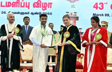 Hon'ble Governor of Tamil Nadu and the Chancellor of Tamil Nadu Agriculture University Thiru. R. N. Ravi conferred degrees on 3720 students at the 43rd convocation at University Convocation Hall, Tamil Nadu Agricultural University, Coimbatore (09.03.2024). Thiru. Manoj Ahuja, IAS, Secretary of the Department of Agriculture and Farmers Welfare, Government of India delivered inspiring and insightful convocation address.