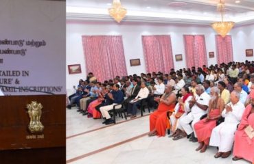 Thiru. R.N. Ravi, Hon'ble Governor of Tamil Nadu, participated as chief guest and addressed the gathering at the books release function of “Culture of Bharat as detailed in Ancient Tamil Literature“ and “Culture of Bharat as detailed in Tamil Inscriptions“ ( பழந்தமிழ் இலக்கியங்களில் பாரதப் பண்பாடு மற்றும் தமிழ் கல்வெட்டுகளில் பாரதப் பண்பாடு ) tamil version authored by Dr.M.L.Raja and his research team at Bharathiar Mandapam, Raj Bhavan, Chennai - 11.03.2024.