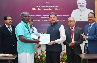 Thiru. Narendra Modi, Hon’ble Prime Minister of India, launched PM - SURAJ PORTAL and Outreach program for Disadvantaged Sections . Thiru. R.N. Ravi, Hon’ble Governor of Tamil Nadu along with the beneficiaries, participated in the programme through video conferencing - 13.03.2024