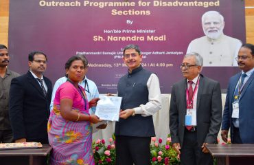Thiru. Narendra Modi, Hon’ble Prime Minister of India, launched PM - SURAJ PORTAL and Outreach program for Disadvantaged Sections . Thiru. R.N. Ravi, Hon’ble Governor of Tamil Nadu along with the beneficiaries, participated in the programme through video conferencing - 13.03.2024