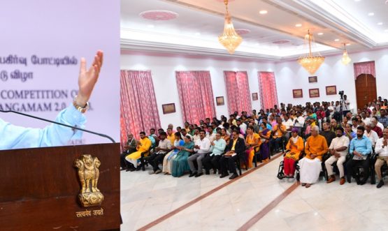 Thiru.R.N.Ravi, Hon’ble Governor of Tamil Nadu, felicitated the winners of experience sharing competition on Kashi Tamil Sangam 2.0 – 2023 and addressed the gathering at the function organized at Raj Bhavan, Chennai - 21.03.2024.