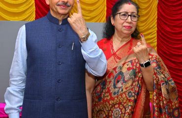 Thiru. R.N.Ravi, Hon’ble Governor of Tamil Nadu and First Lady of Tamil Nadu Tmt. Laxmi Ravi, cast their votes at Advent Christian Middle School, Velacherry main road, Chennai on 19.04.2024.