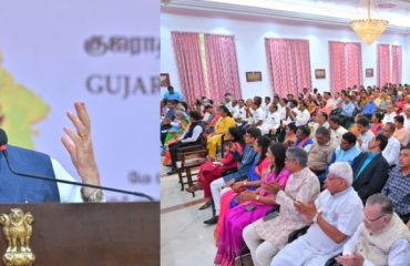 Thiru.R.N.Ravi, Hon’ble Governor of Tamil Nadu addressed the gathering at Gujarat State Foundation Day Celebration organized at Raj Bhavan, Chennai - 01.05.2024.