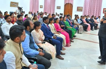 Thiru.R.N.Ravi, Hon’ble Governor of Tamil Nadu, felicitated and interacted with the successful candidates of Indian Civil Services Examination-2023 and Indian Forest Service Examination-2023,at Bharathiar Mandapam, Raj Bhavan, Chennai - 17.05.2024.