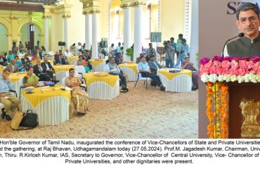 Hon'ble Governor of Tamil Nadu, inaugurated the conference of Vice-Chancellors of State and Private Universities of Tamil Nadu and addressed the gathering, at Raj Bhavan, Udhagamandalam - 27.05.2024