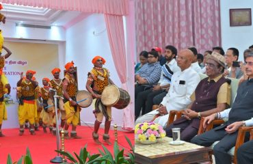On the eve of Telangana State Foundation Day, Raj Bhavan, Tamil Nadu, hosted a celebration event in Chennai. Hon'ble Governor Thiru R.N. Ravi, along with the attendees, witnessed the mesmerizing Oggu Dollu dance, a traditional folk art form performed by artists in praise of Lord Shiva. The Governor also felicitated the artists during the event held on 01.06.2024.