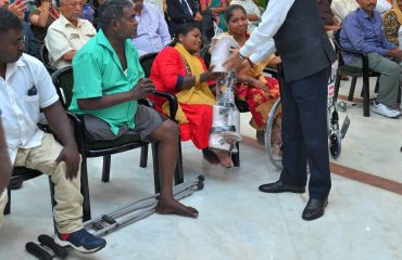 Hon'ble Governor of Tamil Nadu, participated as chief guest and distributed mobility aids at the function “Distribution of Mobility Aids to Differently Abled People organised by Freedom Trust, Chennai“ at Bharathiar Mandapam, Raj Bhavan, Chennai - 15.06.2024