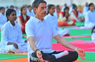 Thiru. R.N.Ravi, Hon’ble Governor and Chancellor of State Universities of Tamil Nadu, along with thousands of Yoga enthusiasts, energetic youth from Universities, Colleges and School students participated at the 10th International Yoga Day, at University Stadium, Tamil Nadu Agricultural University, Coimbatore on 21.06.2024 and celebrating Bharat's timeless tradition of yoga for holistic health and gift for universal well-being organized.