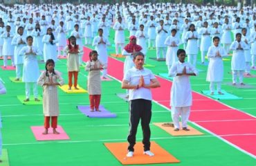 Thiru. R.N.Ravi, Hon’ble Governor and Chancellor of State Universities of Tamil Nadu, along with thousands of Yoga enthusiasts, energetic youth from Universities, Colleges and School students participated at the 10th International Yoga Day, at University Stadium, Tamil Nadu Agricultural University, Coimbatore on 21.06.2024 and celebrating Bharat's timeless tradition of yoga for holistic health and gift for universal well-being organized.